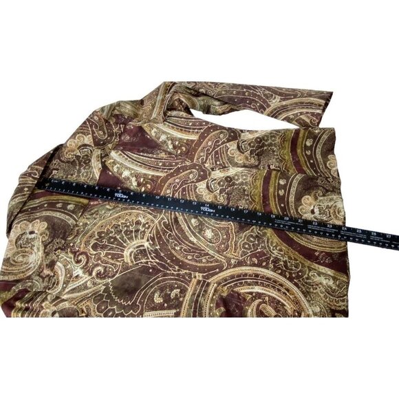 CHICOS Women Paisley Print Blazer Size 0/S Shades of Brown Fall Autumn Career - Picture 12 of 16